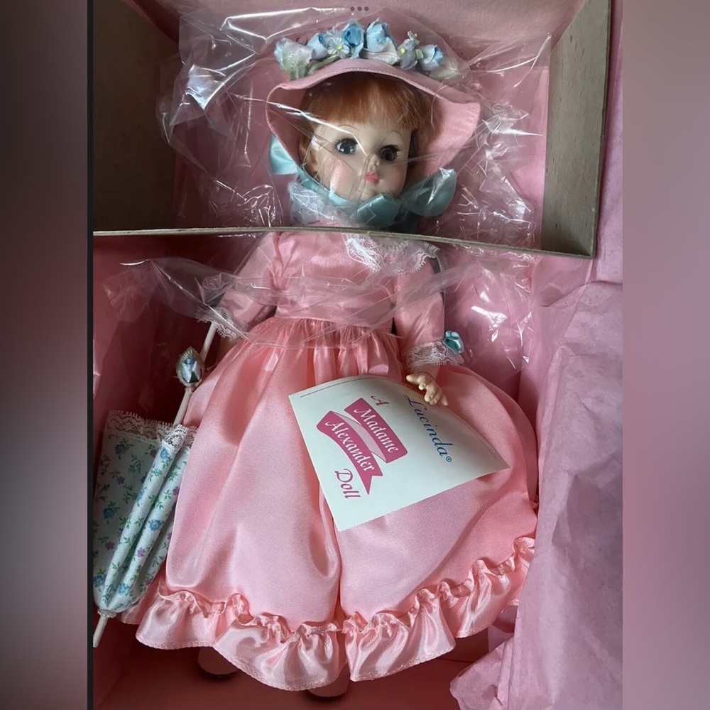 Vintage Madame Alexander Doll 13” Lucinda #1535 Tags in Original Box Pink Dress